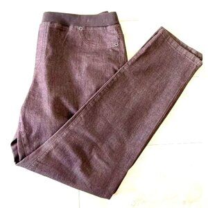 Chico’s Platinum Brown Pants Leggings Jeggings Size 2.5 denim stretch pull on